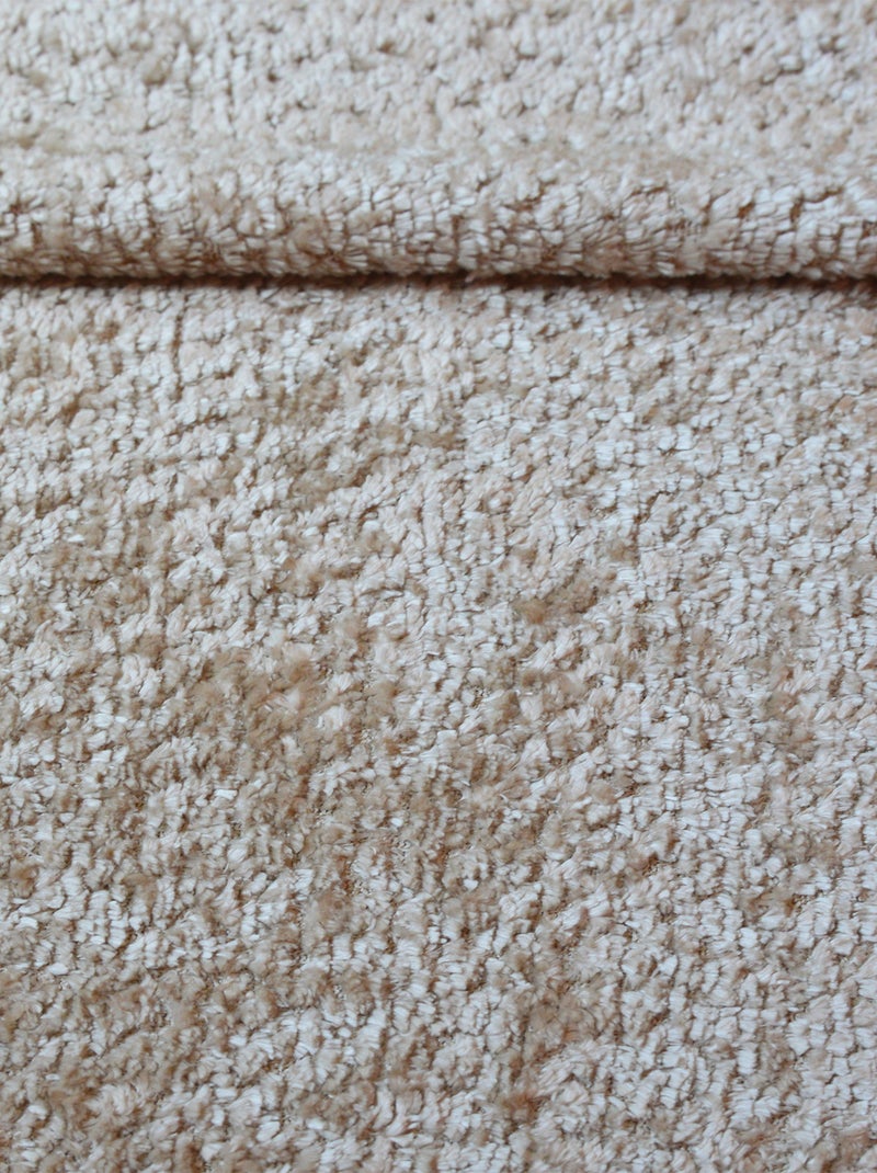 Rideau à oeillets chenille  - effet peluche Beige - Kiabi
