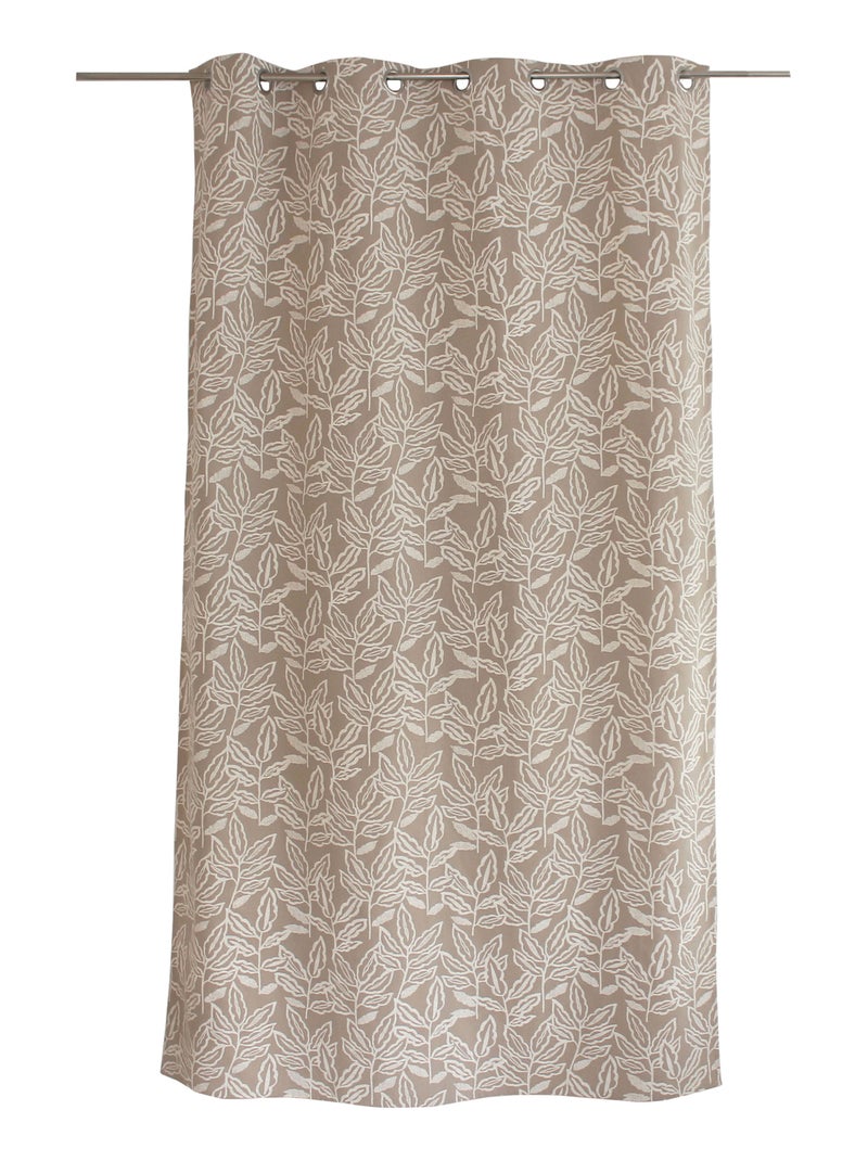 Rideau à oeillets en coton recyclé Chambray Bois naturel - Kiabi