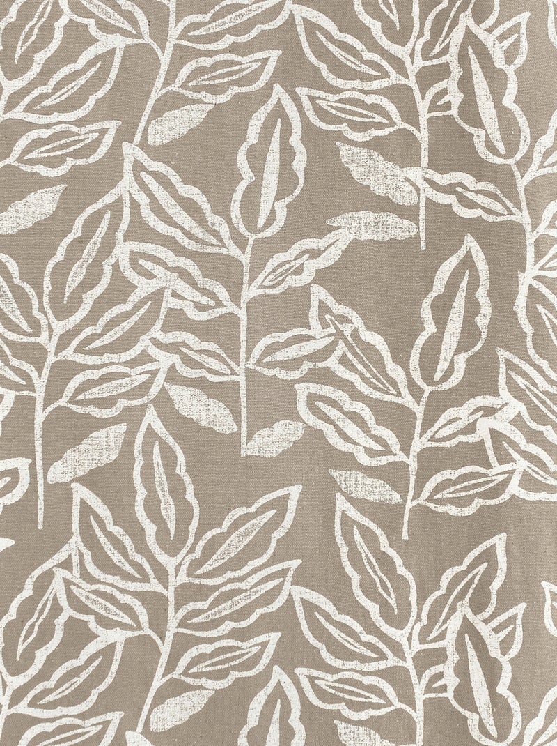 Rideau à oeillets en coton recyclé Chambray Bois naturel - Kiabi