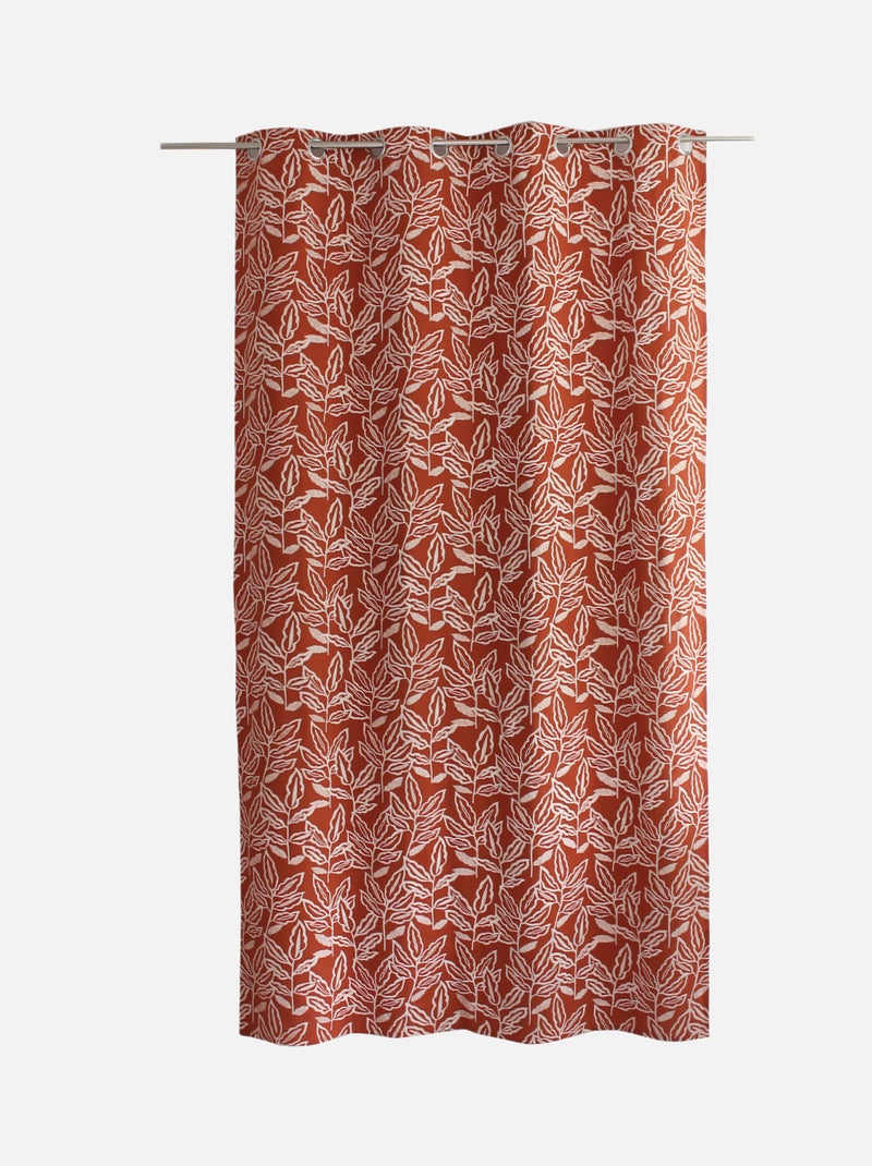 Rideau à oeillets en coton recyclé Chambray Terracotta - Kiabi