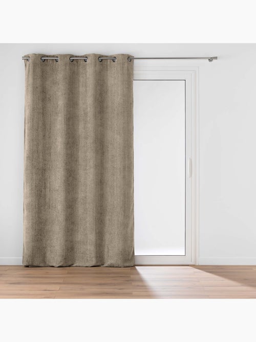 Rideau à œillets en velours chenille - Kiabi