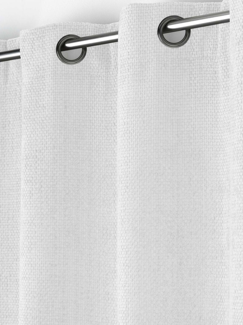 Rideau à œillets en velours chenille Blanc - Kiabi