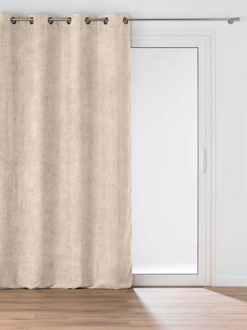 Rideau à œillets en velours chenille - Kiabi