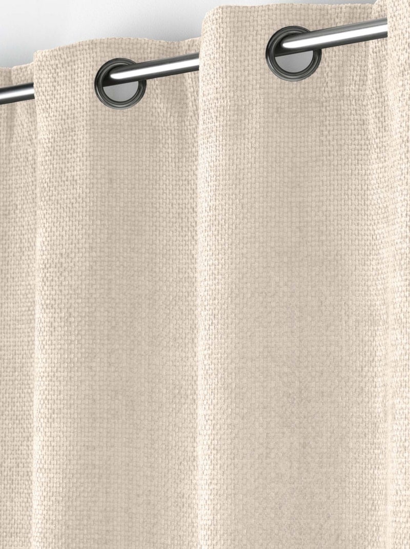 Rideau à œillets en velours chenille Bois naturel - Kiabi