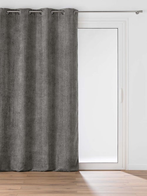 Rideau à œillets en velours chenille - Kiabi