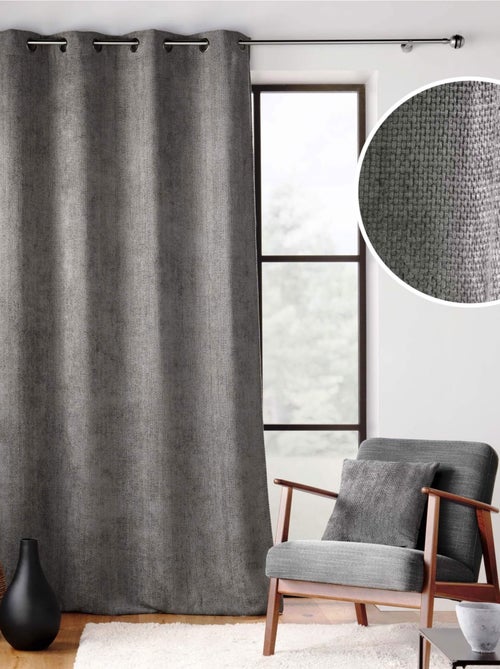Rideau à œillets en velours chenille - Kiabi