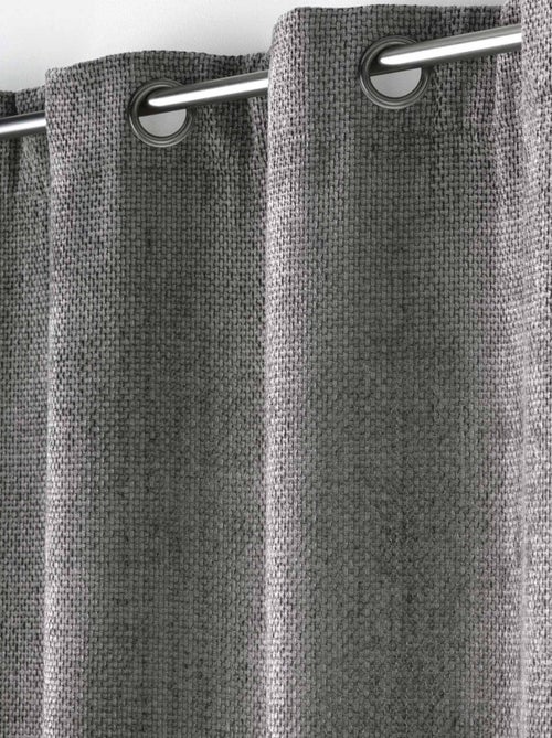 Rideau à œillets en velours chenille - Kiabi