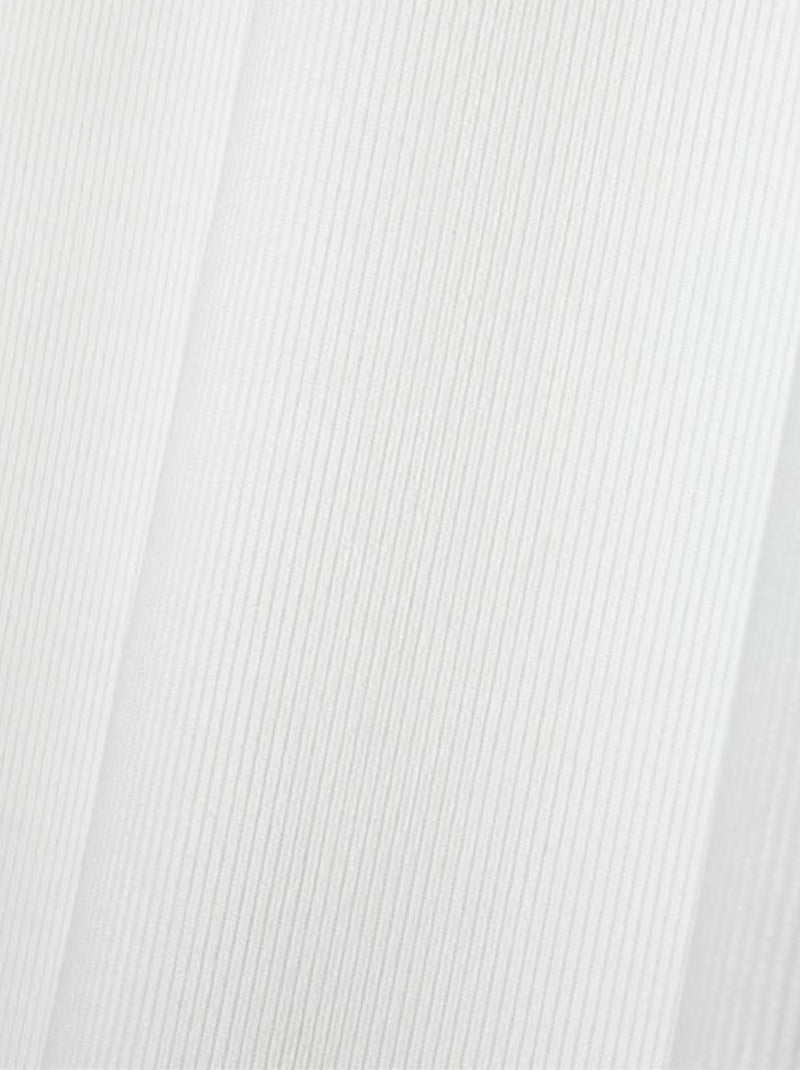 Rideau à oeillets en velours côtelé Ecru - Kiabi