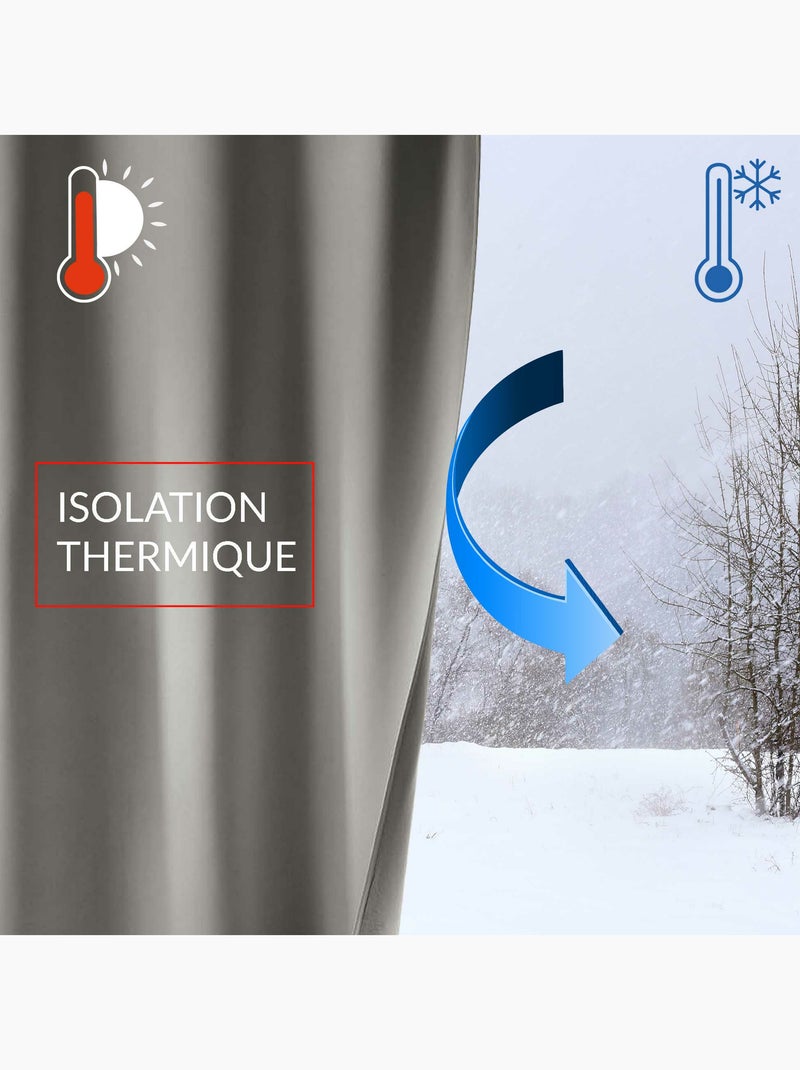 Rideau à oeillets icemount thermique uni Blanc - Kiabi
