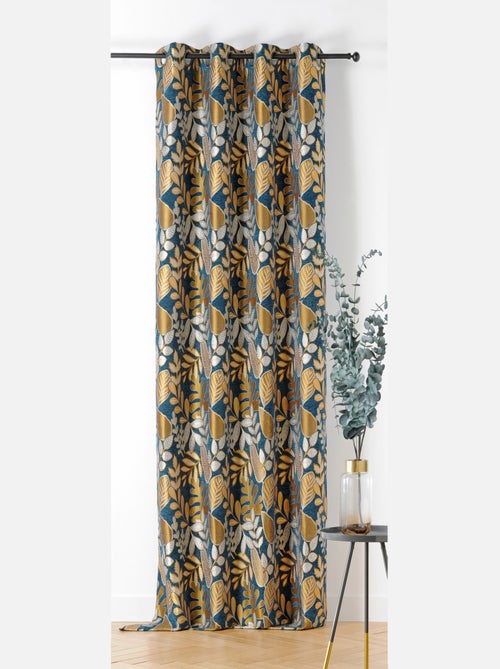Rideau à oeillets motif végétal vintage - Kiabi