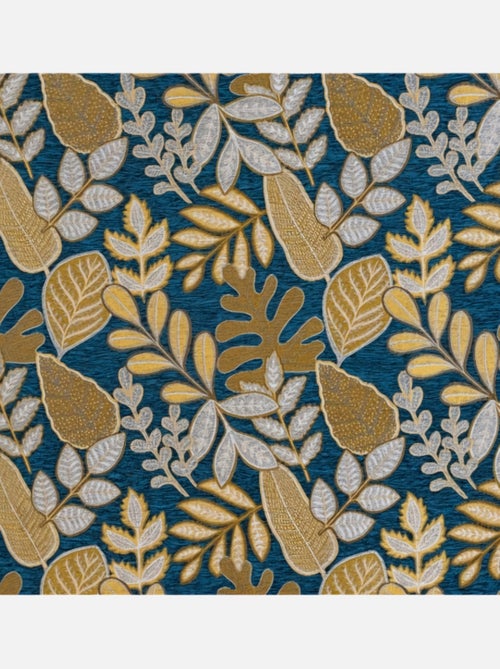 Rideau à oeillets motif végétal vintage - Kiabi