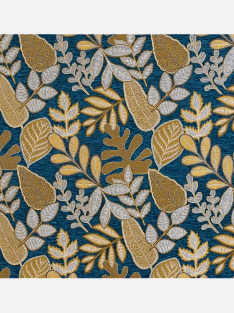 Rideau à oeillets motif végétal vintage Jaune - Kiabi