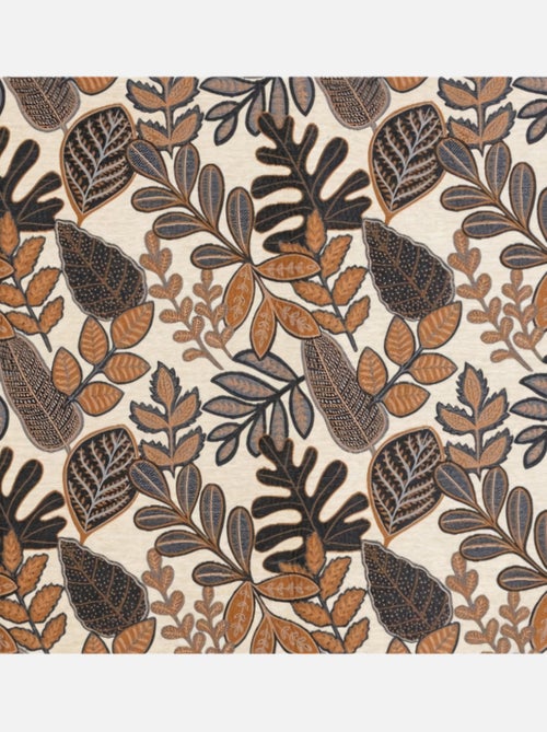 Rideau à oeillets motif végétal vintage - Kiabi