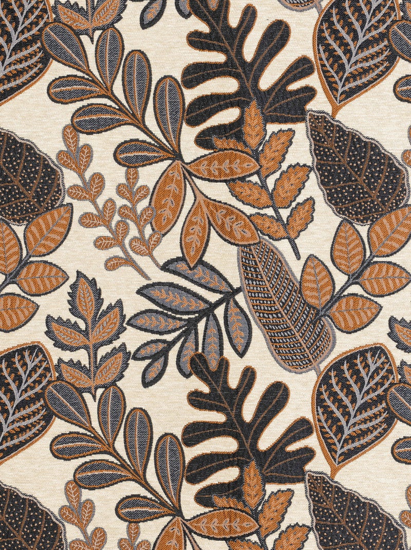 Rideau à oeillets motif végétal vintage Marron tabac - Kiabi
