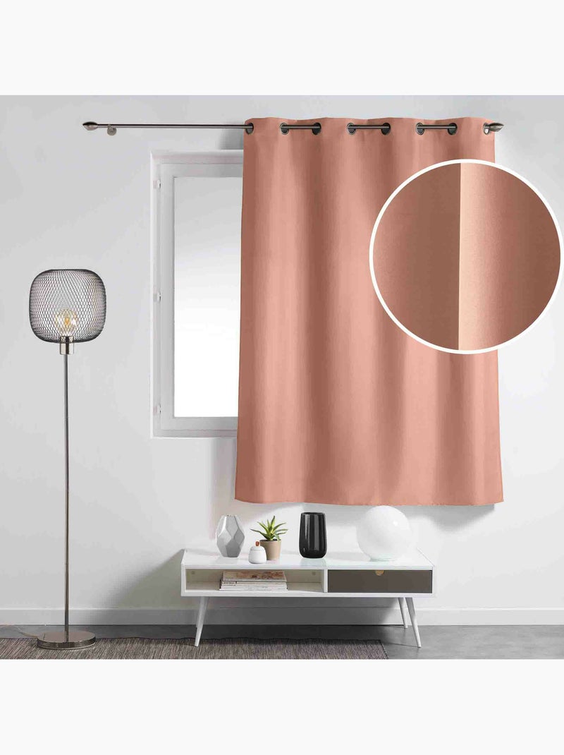 Rideau à œillets – polyester uni - spécial petite hauteur - essentiel Blush - Kiabi