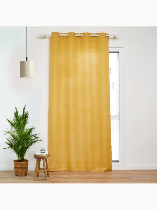 Rideau a oeillets polyester uni+fils metallises zeline - Kiabi Rideau a oeillets polyester uni+fils metallises zeline - Kiabi