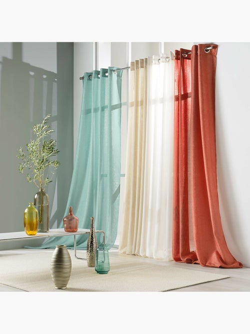 Rideau a oeillets polyester uni+fils metallises zeline - Kiabi Rideau a oeillets polyester uni+fils metallises zeline - Kiabi