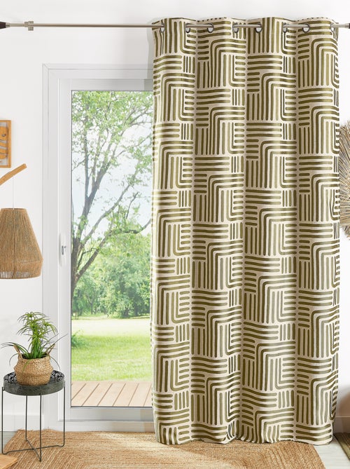 Rideau à oeillets tamisant jacquard - Kiabi
