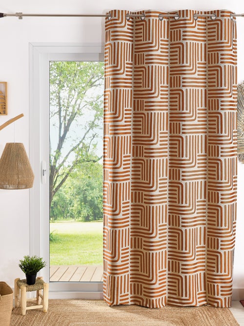 Rideau à oeillets tamisant jacquard - Kiabi