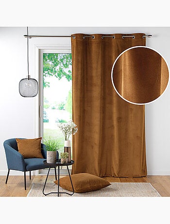 Rideau à œillets velours côtelé tendance