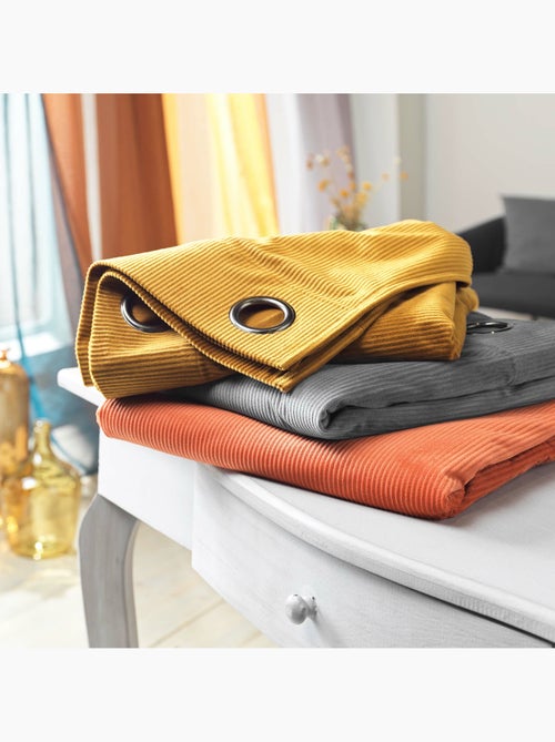 Rideau à œillets velours côtelé tendance - Kiabi Rideau à œillets velours côtelé tendance - Kiabi