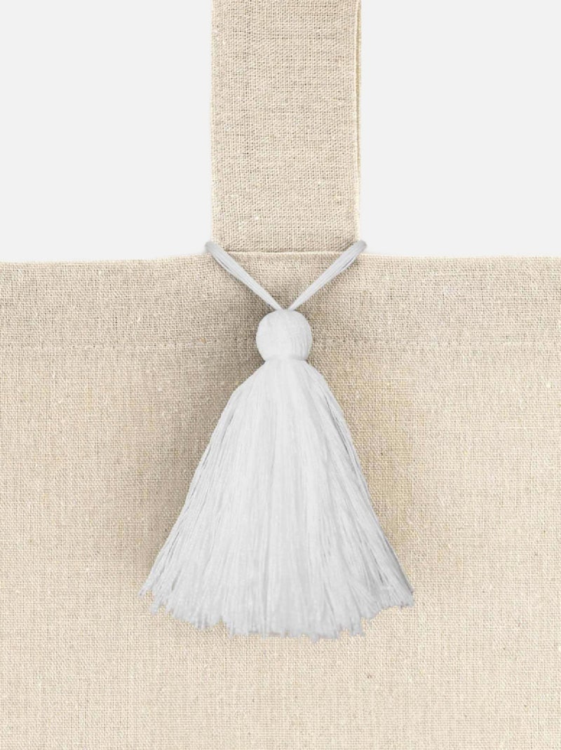 Rideau à passants avec pompons uni Blanc - Kiabi