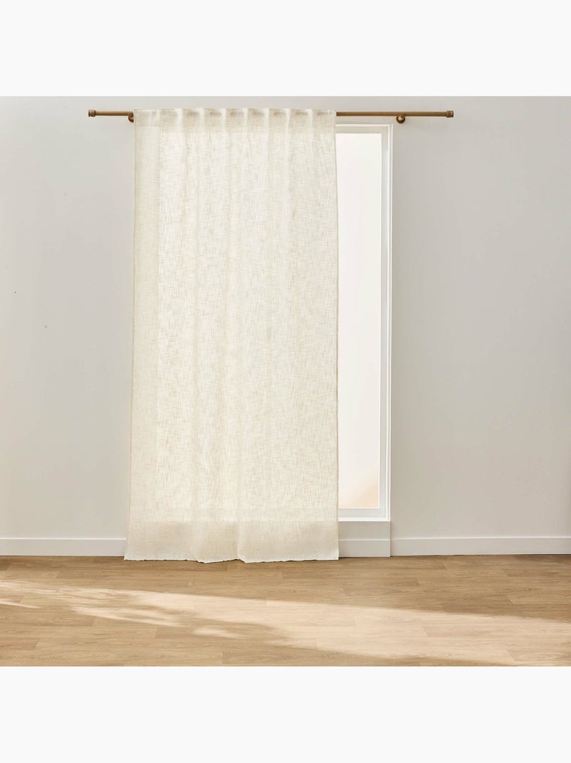Rideau à passants cachés 140 x 260 cm effet lin tissé igor Beige naturel - Kiabi