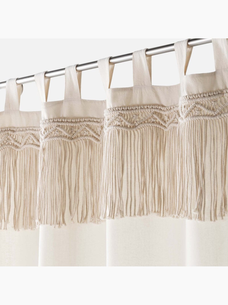 Rideau à passants en macramé Bois naturel - Kiabi