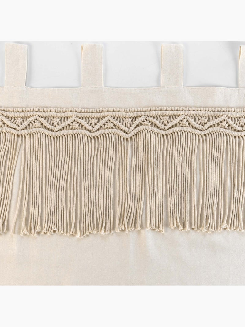 Rideau à passants en macramé Bois naturel - Kiabi