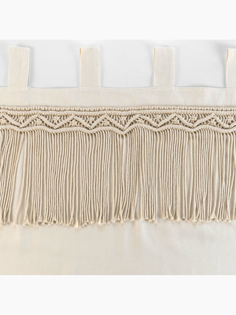 Rideau à passants en macramé Bois naturel - Kiabi