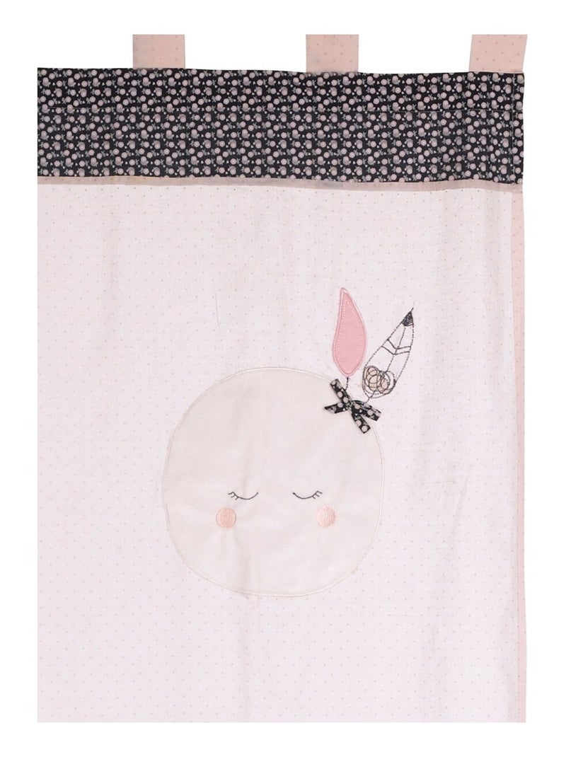 Rideau à pattes en coton - sauthon Rose - Kiabi