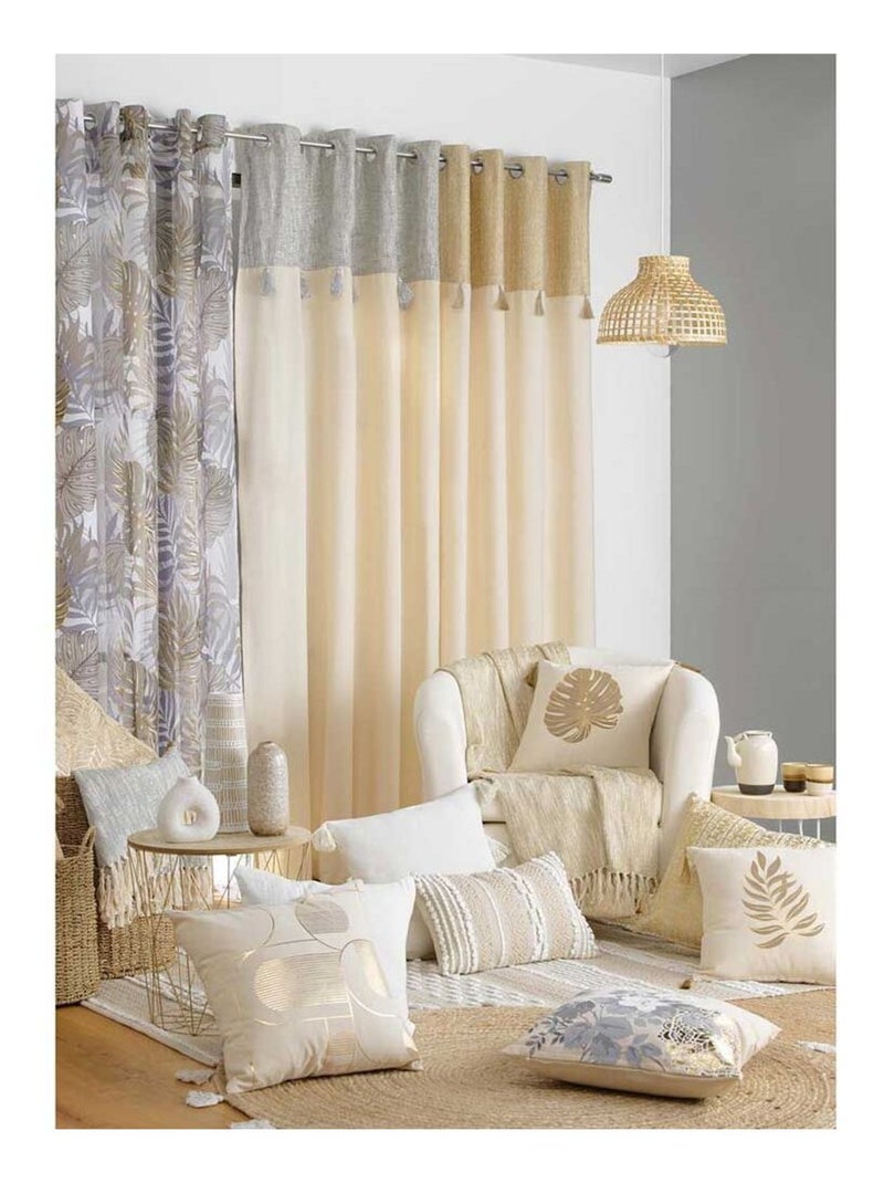 Rideau à pompons Sultan Beige - Kiabi