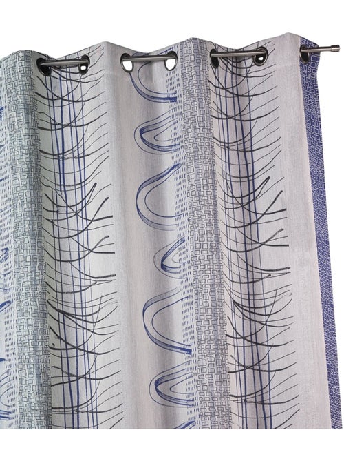 Rideau à rayures verticales abstraites et motifs graphiques - Kiabi