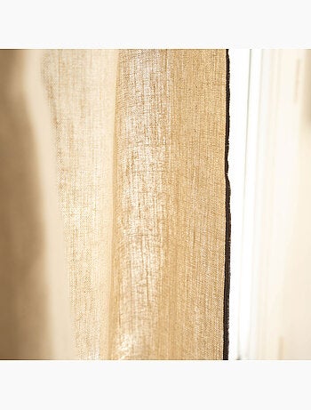 Rideau ajustable 100% lin lavé anneaux inclus