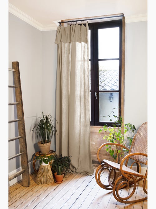 Rideau ajustable + 8 anneaux pince – gaze de coton – gaïa - Kiabi Rideau ajustable + 8 anneaux pince – gaze de coton – gaïa - Kiabi