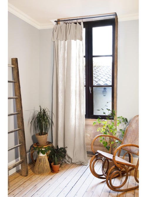 Rideau ajustable + 8 anneaux pince – gaze de coton – gaïa - Kiabi Rideau ajustable + 8 anneaux pince – gaze de coton – gaïa - Kiabi