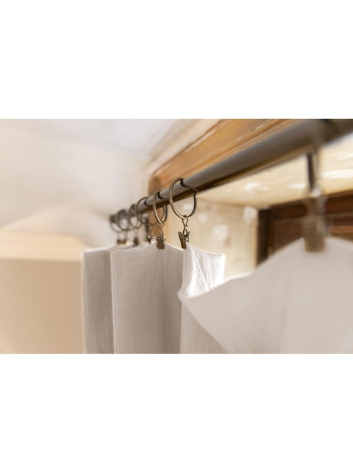 Rideau ajustable + 8 anneaux pince – gaze de coton – gaïa - Kiabi Rideau ajustable + 8 anneaux pince – gaze de coton – gaïa - Kiabi