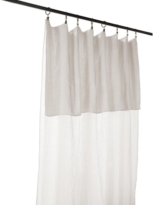 Rideau ajustable + 8 anneaux pince – gaze de coton – gaïa - Kiabi Rideau ajustable + 8 anneaux pince – gaze de coton – gaïa - Kiabi