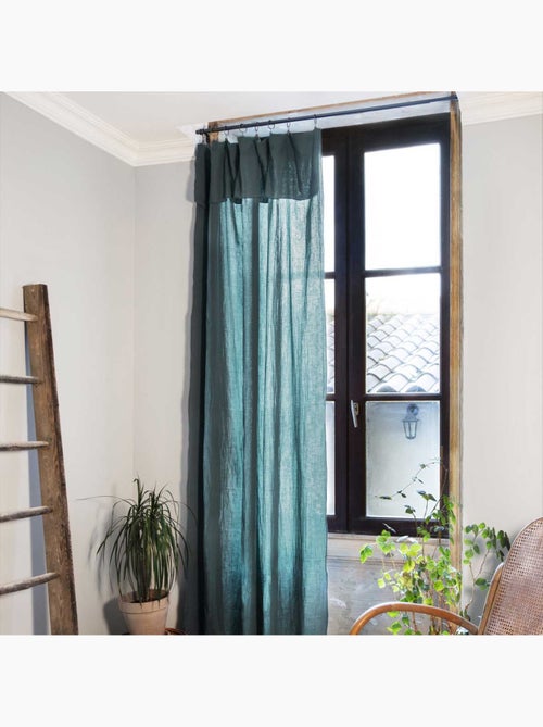 Rideau ajustable + 8 anneaux pince – gaze de coton – gaïa - Kiabi Rideau ajustable + 8 anneaux pince – gaze de coton – gaïa - Kiabi
