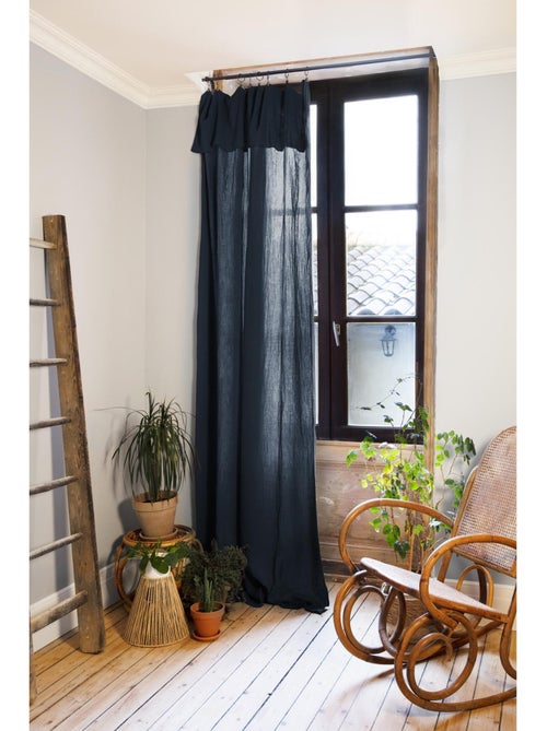 Rideau ajustable + 8 anneaux pince – gaze de coton – gaïa - Kiabi Rideau ajustable + 8 anneaux pince – gaze de coton – gaïa - Kiabi