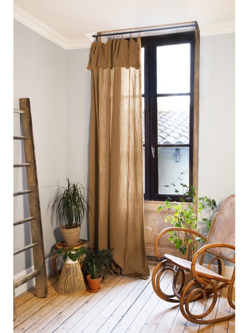 Rideau ajustable + 8 anneaux pince – gaze de coton – gaïa - Kiabi Rideau ajustable + 8 anneaux pince – gaze de coton – gaïa - Kiabi
