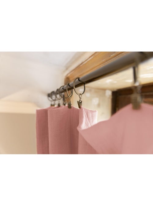 Rideau ajustable + 8 anneaux pince – gaze de coton – gaïa - Kiabi Rideau ajustable + 8 anneaux pince – gaze de coton – gaïa - Kiabi