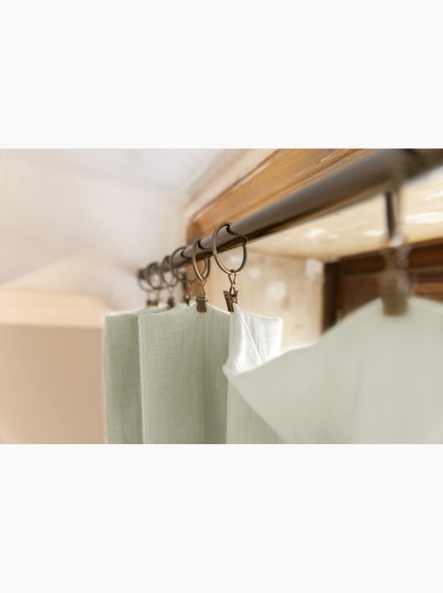 Rideau ajustable + 8 anneaux pince – gaze de coton – gaïa - Kiabi Rideau ajustable + 8 anneaux pince – gaze de coton – gaïa - Kiabi