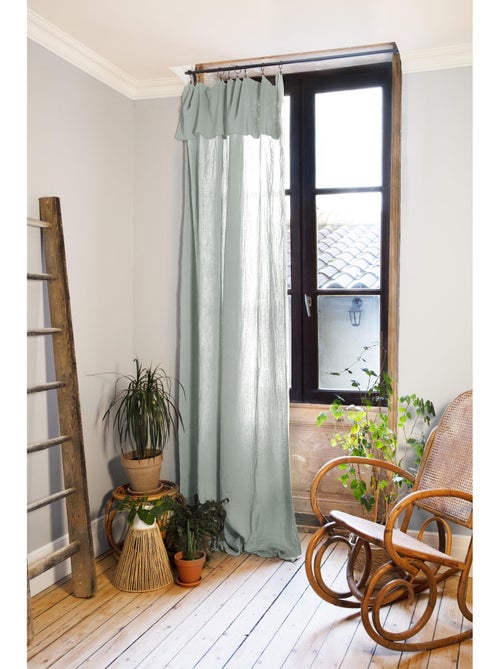 Rideau ajustable + 8 anneaux pince – gaze de coton – gaïa - Kiabi Rideau ajustable + 8 anneaux pince – gaze de coton – gaïa - Kiabi