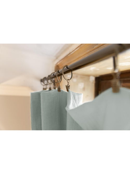 Rideau ajustable + 8 anneaux pince – gaze de coton – gaïa - Kiabi Rideau ajustable + 8 anneaux pince – gaze de coton – gaïa - Kiabi