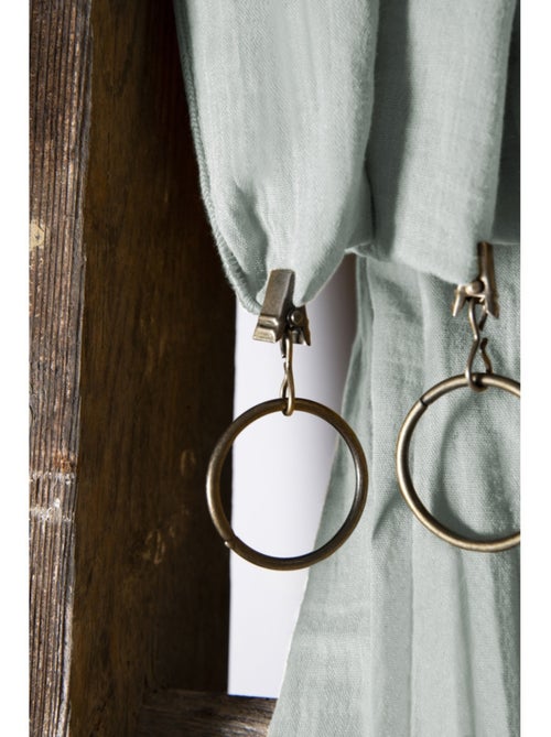 Rideau ajustable + 8 anneaux pince – gaze de coton – gaïa - Kiabi Rideau ajustable + 8 anneaux pince – gaze de coton – gaïa - Kiabi