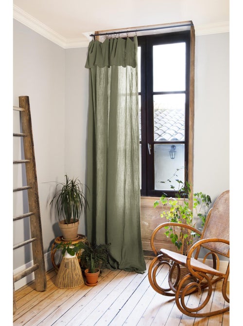 Rideau ajustable + 8 anneaux pince – gaze de coton – gaïa - Kiabi Rideau ajustable + 8 anneaux pince – gaze de coton – gaïa - Kiabi