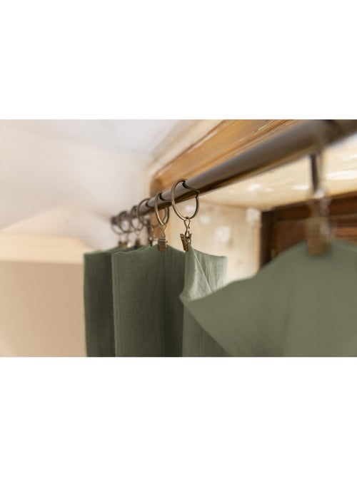 Rideau ajustable + 8 anneaux pince – gaze de coton – gaïa - Kiabi Rideau ajustable + 8 anneaux pince – gaze de coton – gaïa - Kiabi