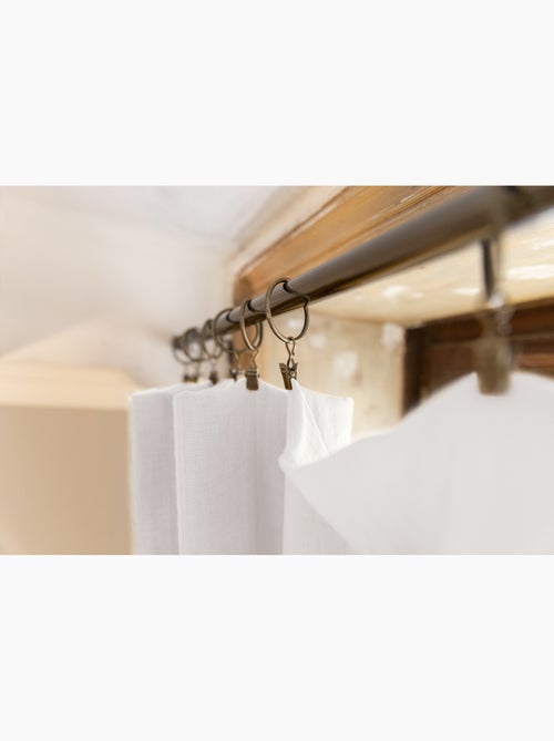 Rideau ajustable double gaze de coton avec 8 anneaux pince gaïa – hauteur modulable - Kiabi Rideau ajustable double gaze de coton avec 8 anneaux pince gaïa – hauteur modulable - Kiabi