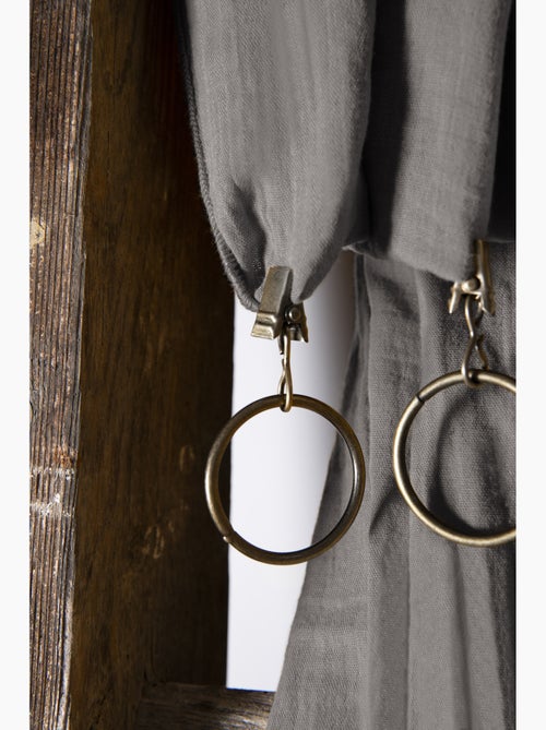 Rideau ajustable double gaze de coton avec 8 anneaux pince gaïa – hauteur modulable - Kiabi Rideau ajustable double gaze de coton avec 8 anneaux pince gaïa – hauteur modulable - Kiabi